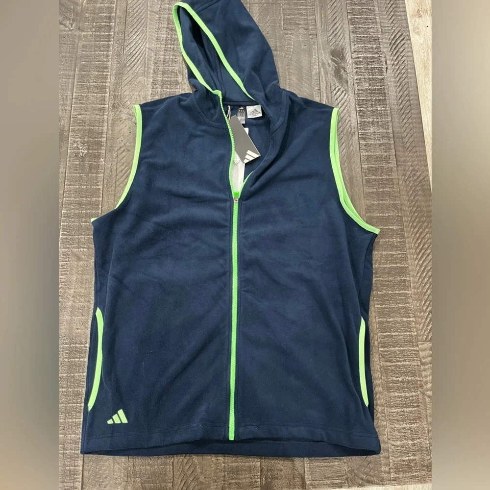 Adidas Dark Blue Vest with Bright Green Trim